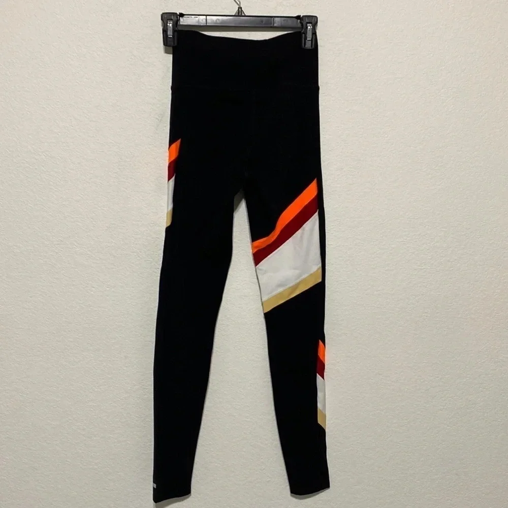 P.E. Nation NWT Black Striped Athletic Leggings Size XS
